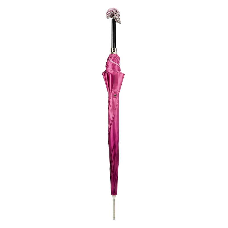 Regenschirm für Frauen mit fuchsiafarbenem Swarovski®-Totenkopf