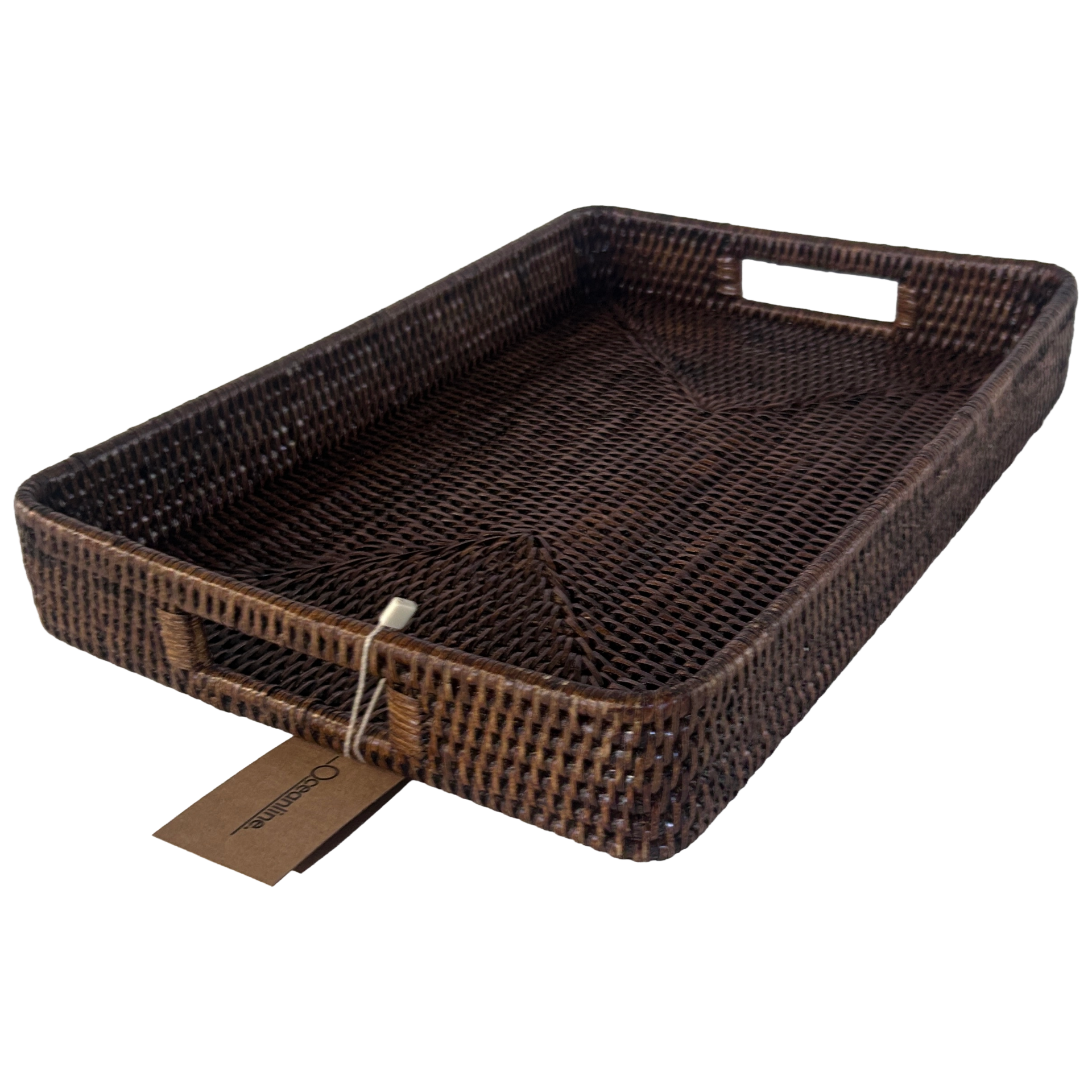 Rattan Large Rectangular Tray with Handles