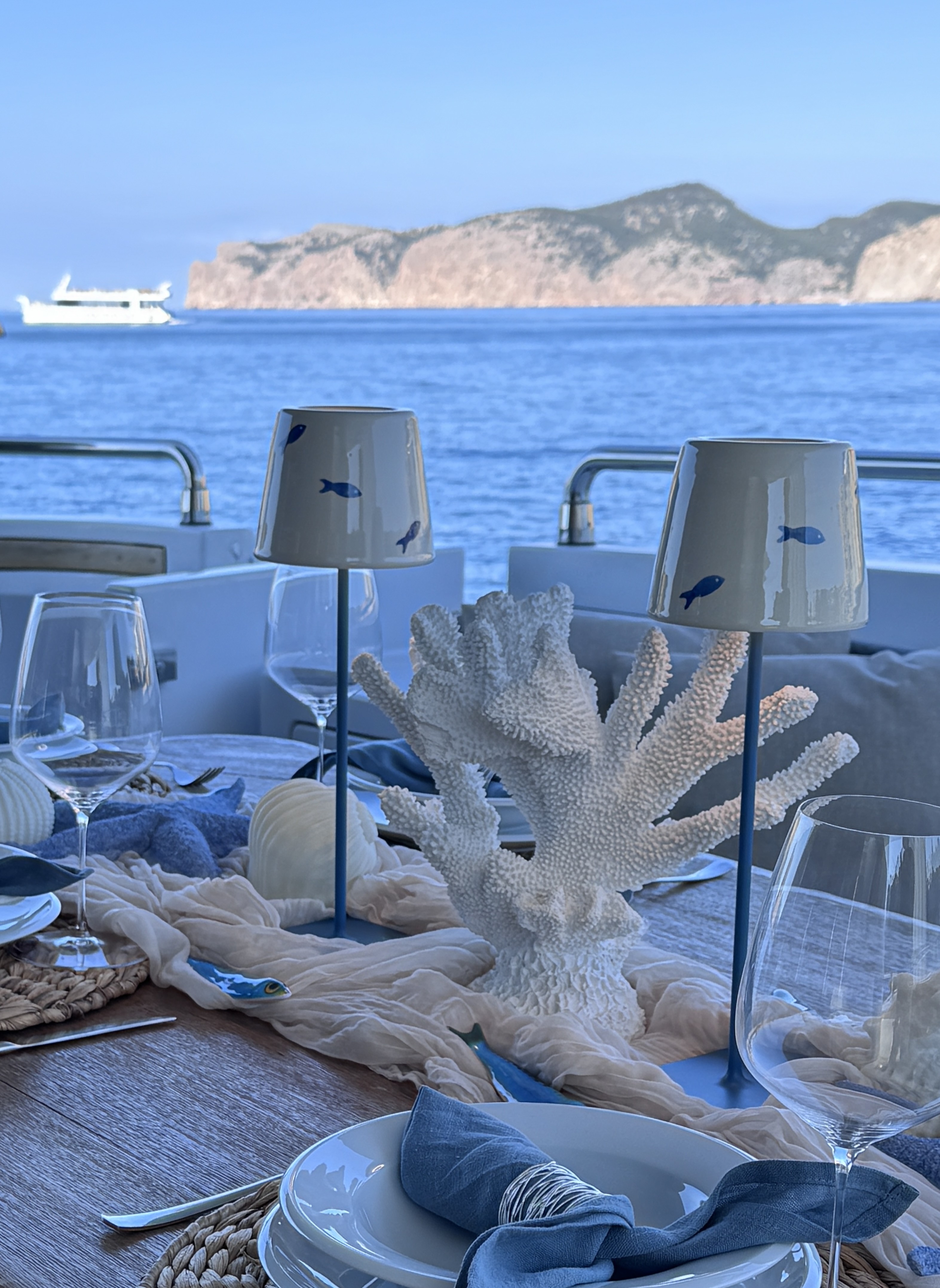 Keramische Abdeckung Poldina Blaue Fische 