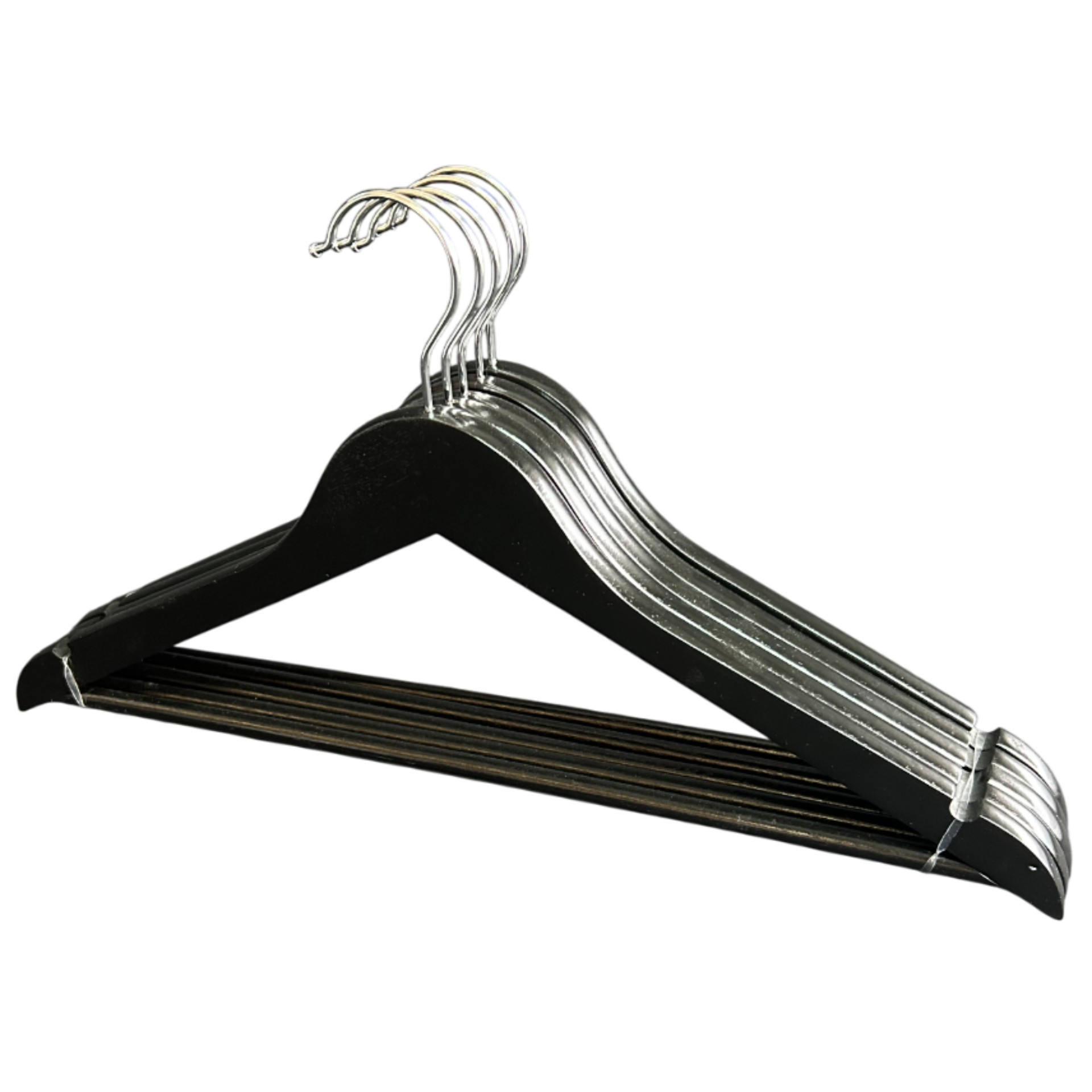 Black Wooden Hangers Set of 5