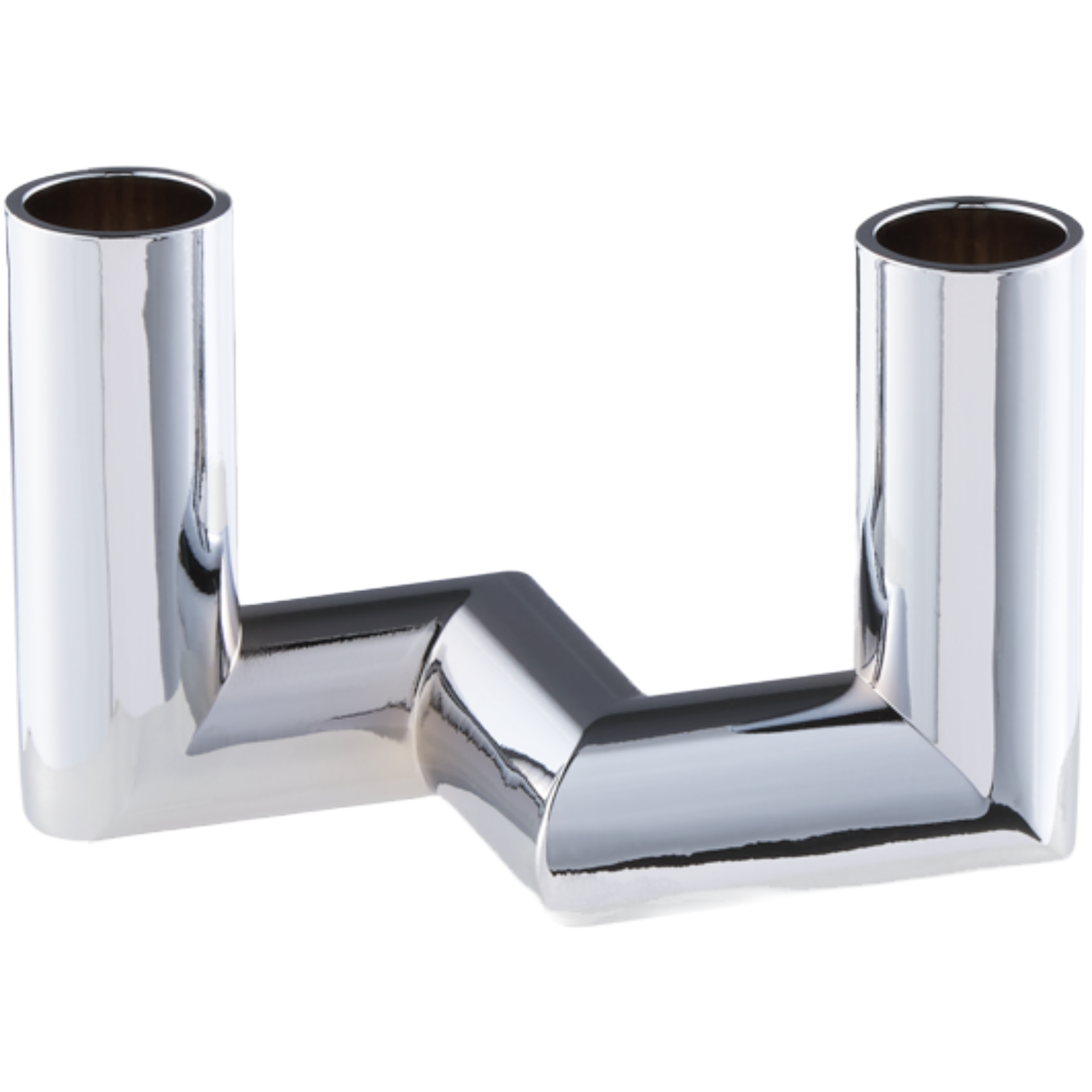 Matrix Chrome Mini Taper 2'arm Candleholder 