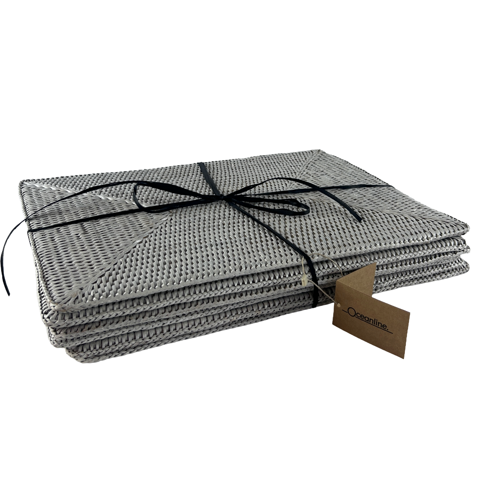 Set of 6 Rattan Rectangular Placemats