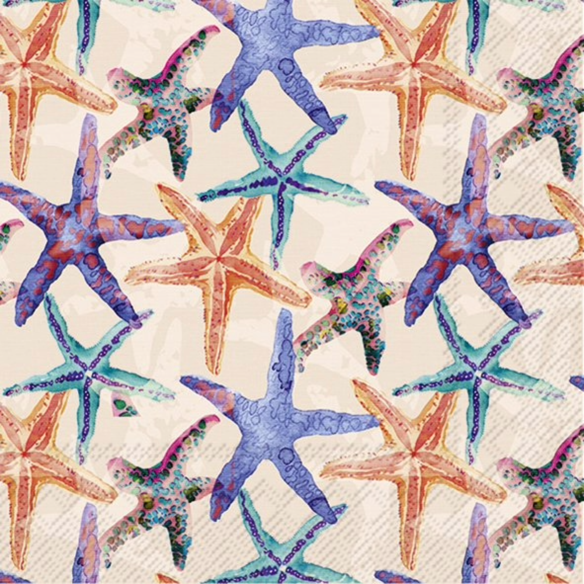 Set of 20 Starfish Allover Lunch Serviettes