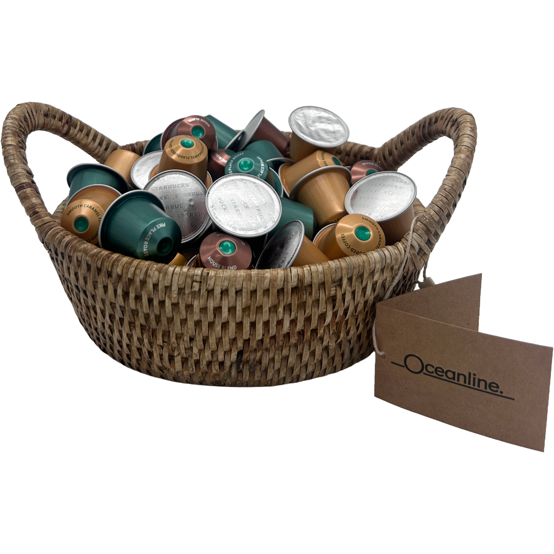 Starbucks Coffee Capsules & Natural Rattan Basket Set