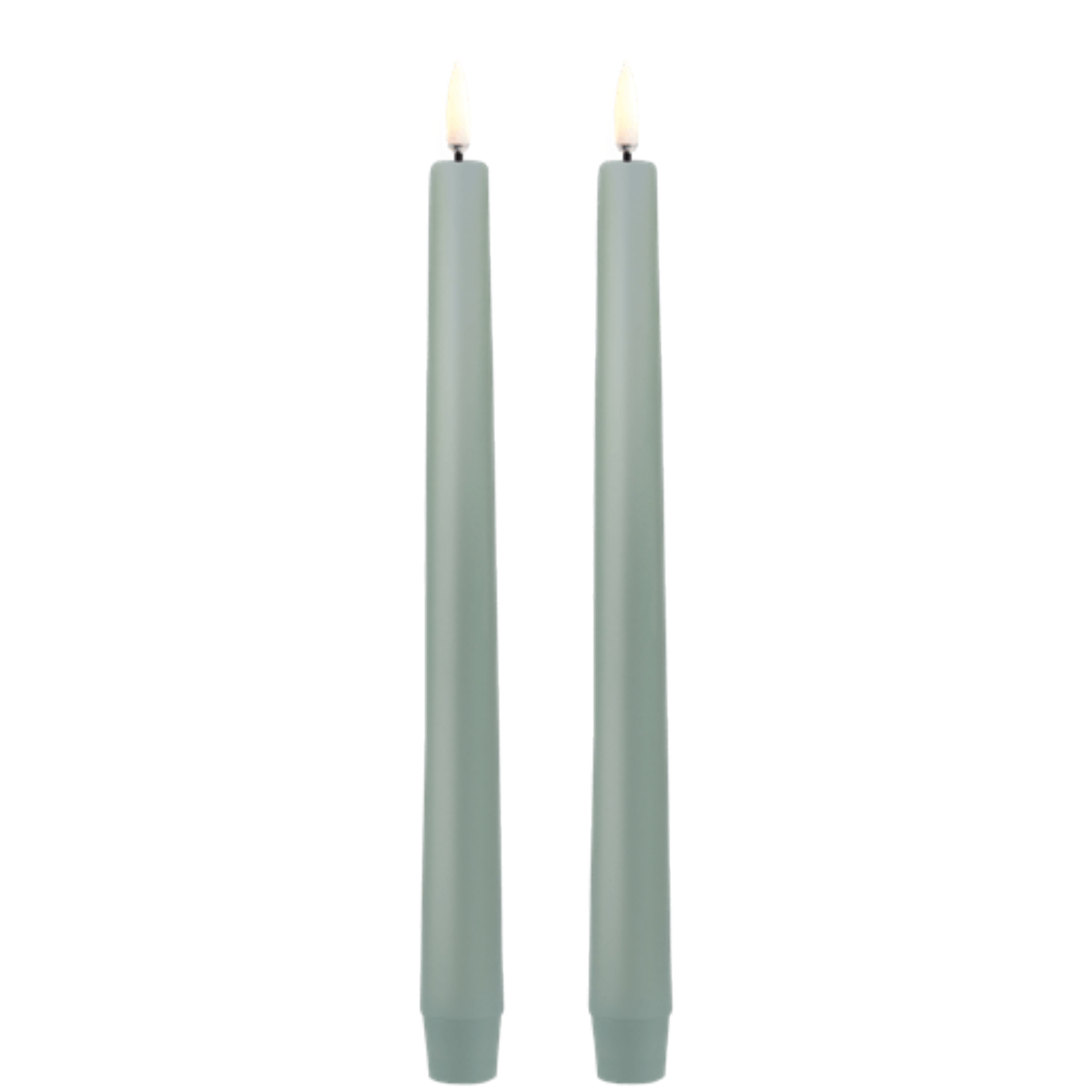 Classic Dusty Green Taper Candles Set of 2