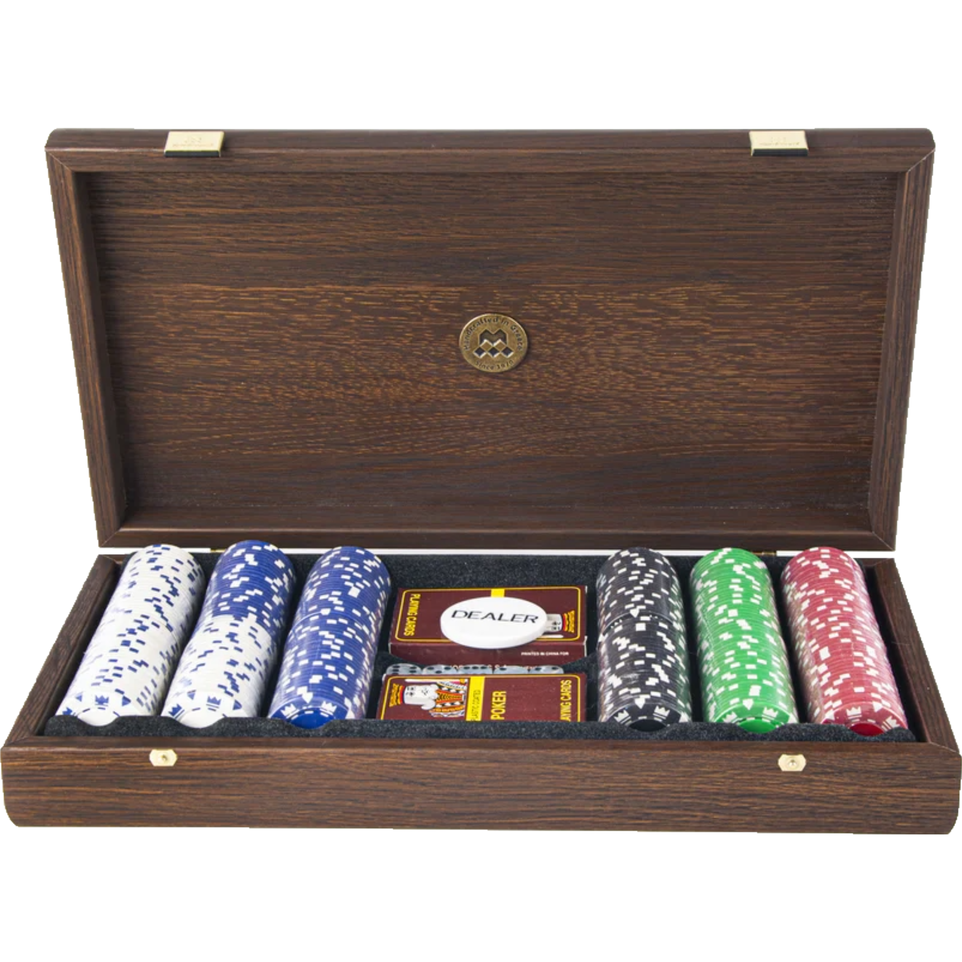 Luxury Dark Walnut Poker Set 