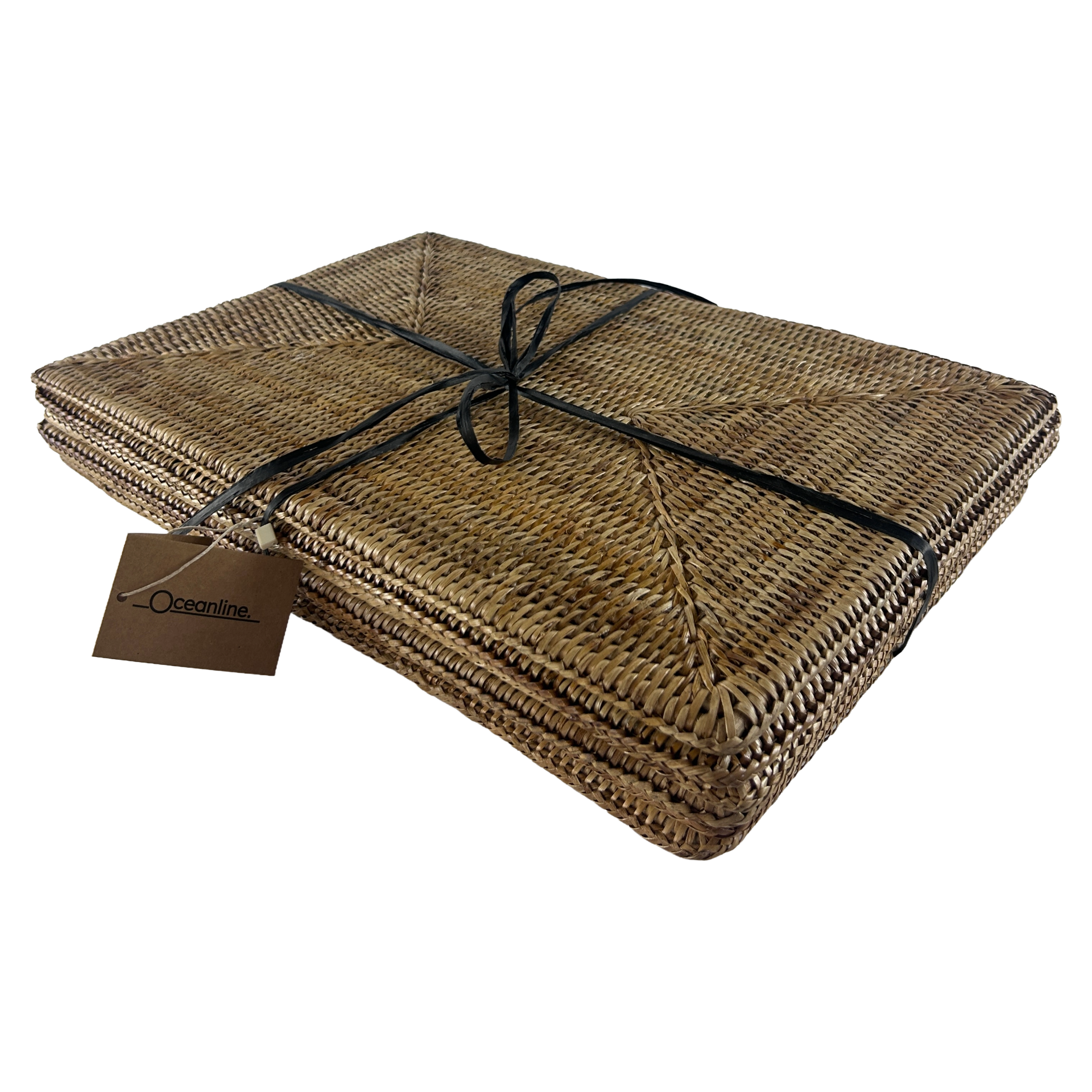 Set of 6 Rattan Rectangular Placemats
