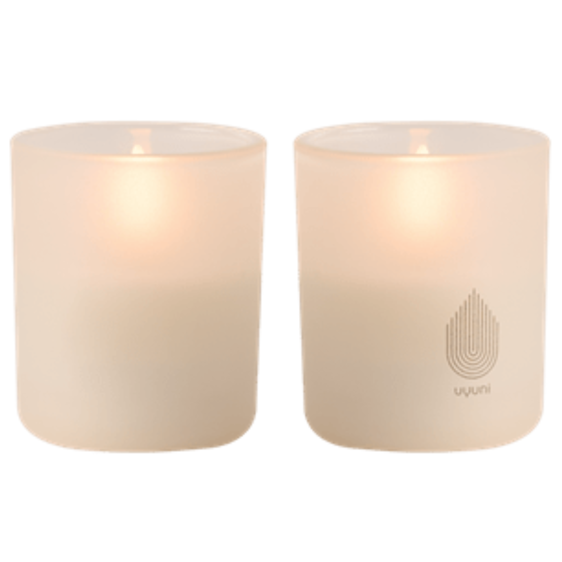 Flameless Candle Glass Vanilla Candle H7cm Set of 2