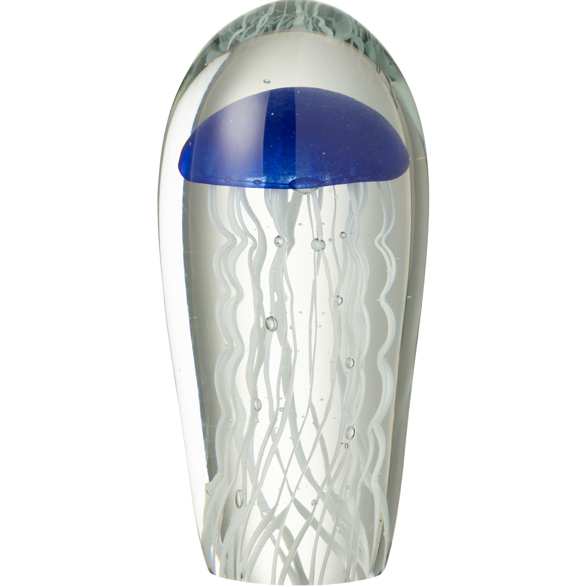 Blue Jellyfish Calypso Oval Glass