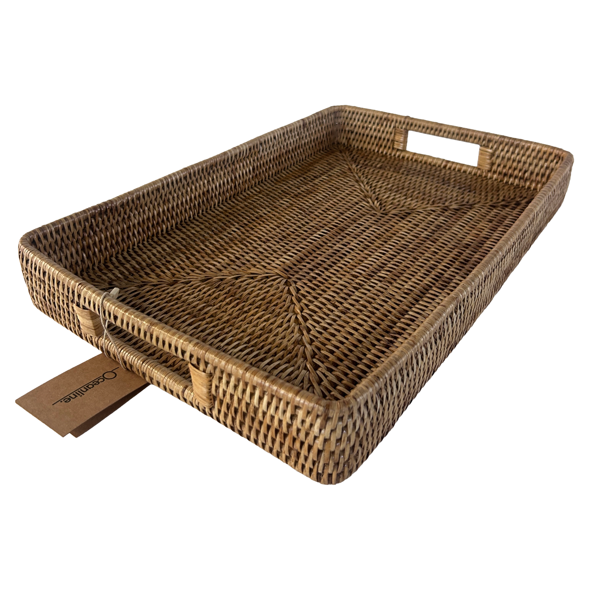 Rattan Large Rectangular Tray with Handles