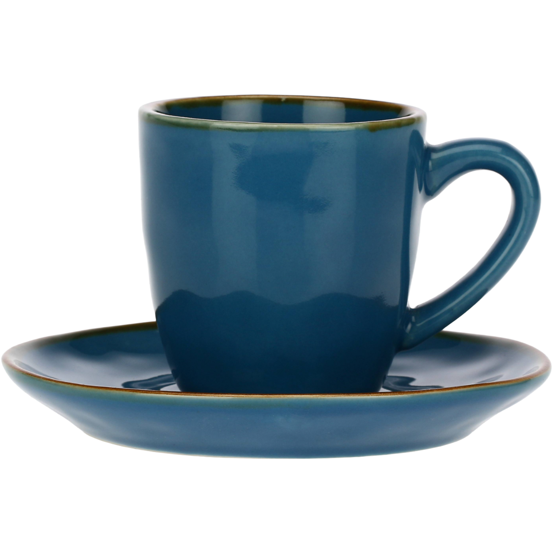 Set of 6 Espresso Cups with Saucers Concerto Blu Avio
