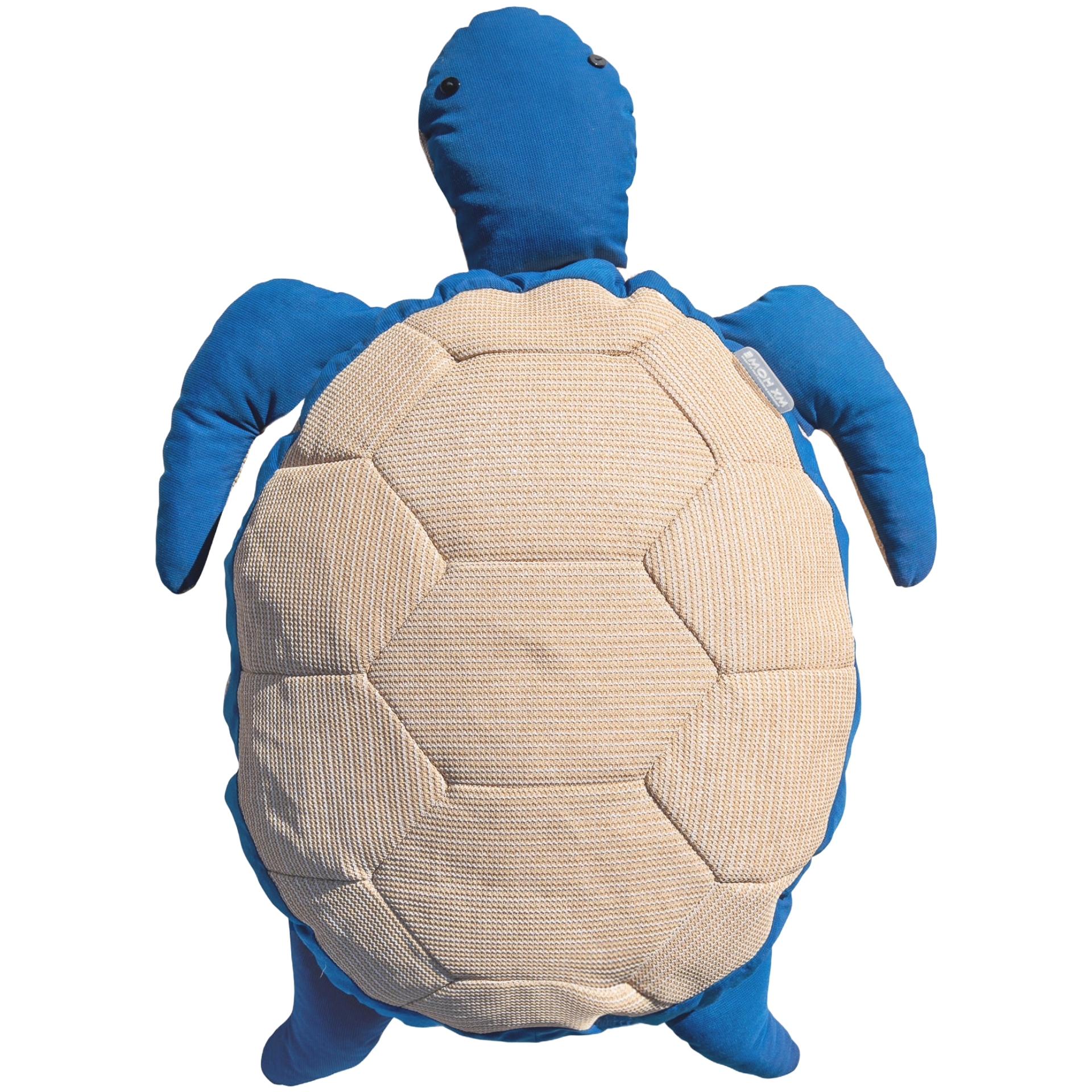 Raffia Effect & Blue Turtle Floating Pouf XL