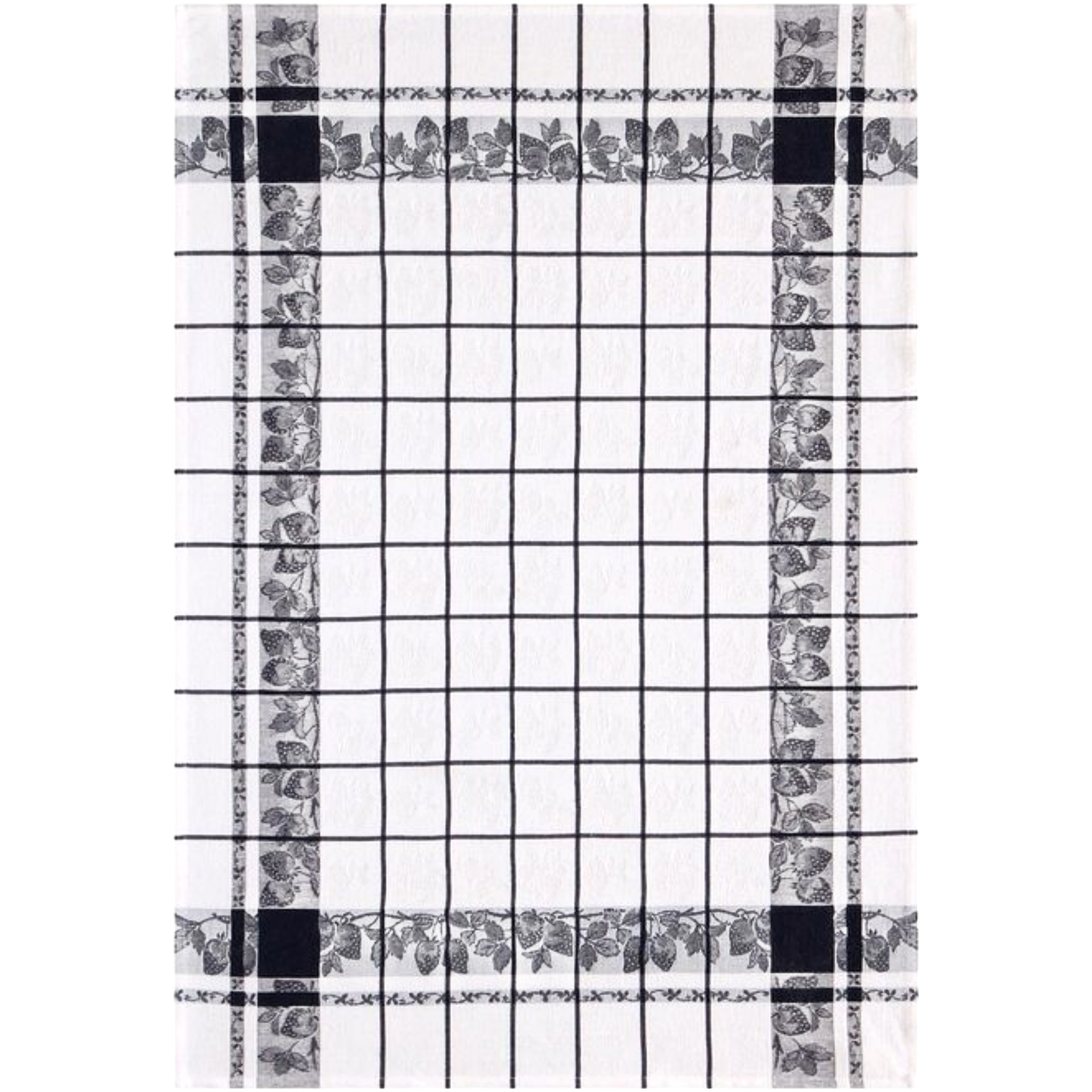 Cotton Tea Towel Fraises Noir