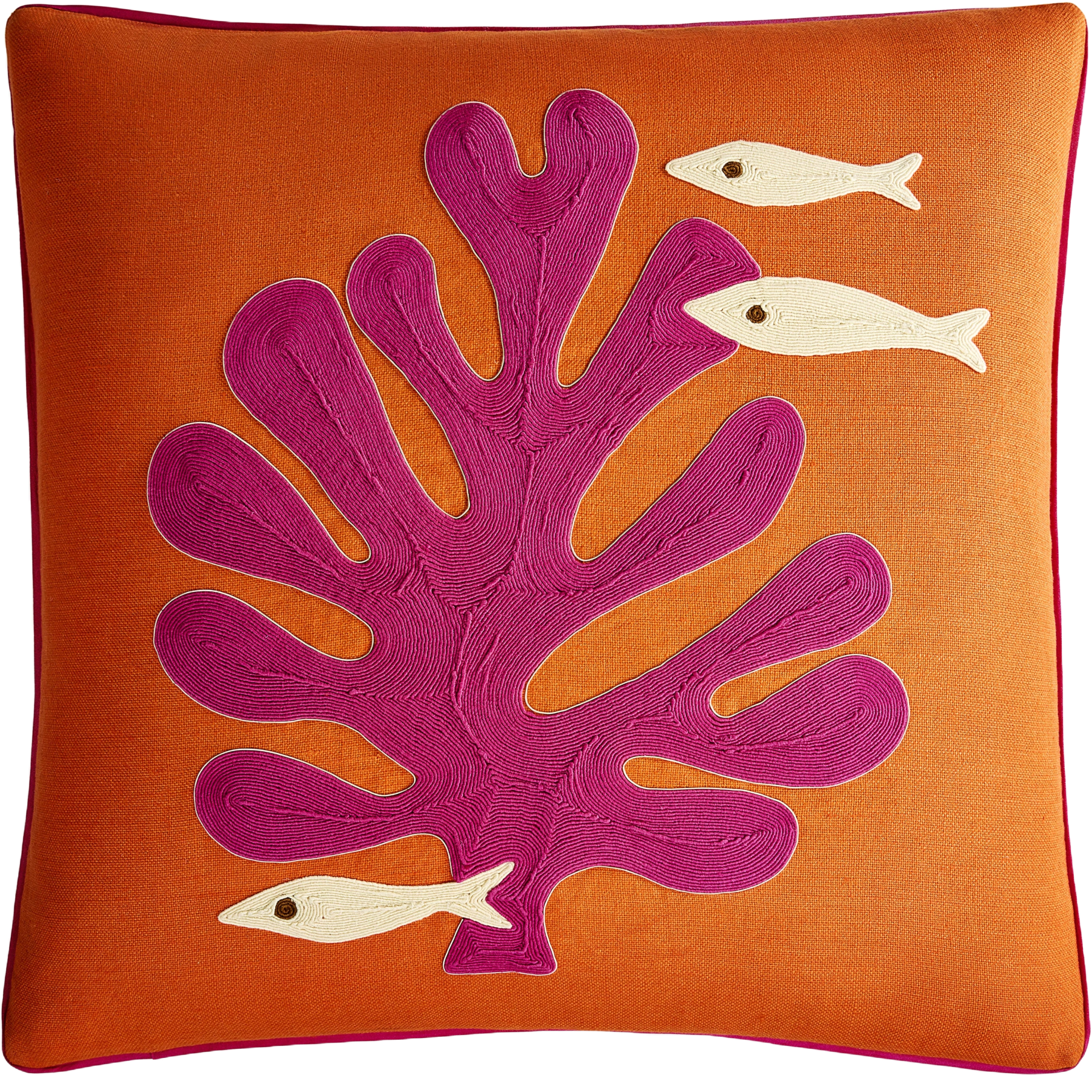 Playa Corded Coral Cushion