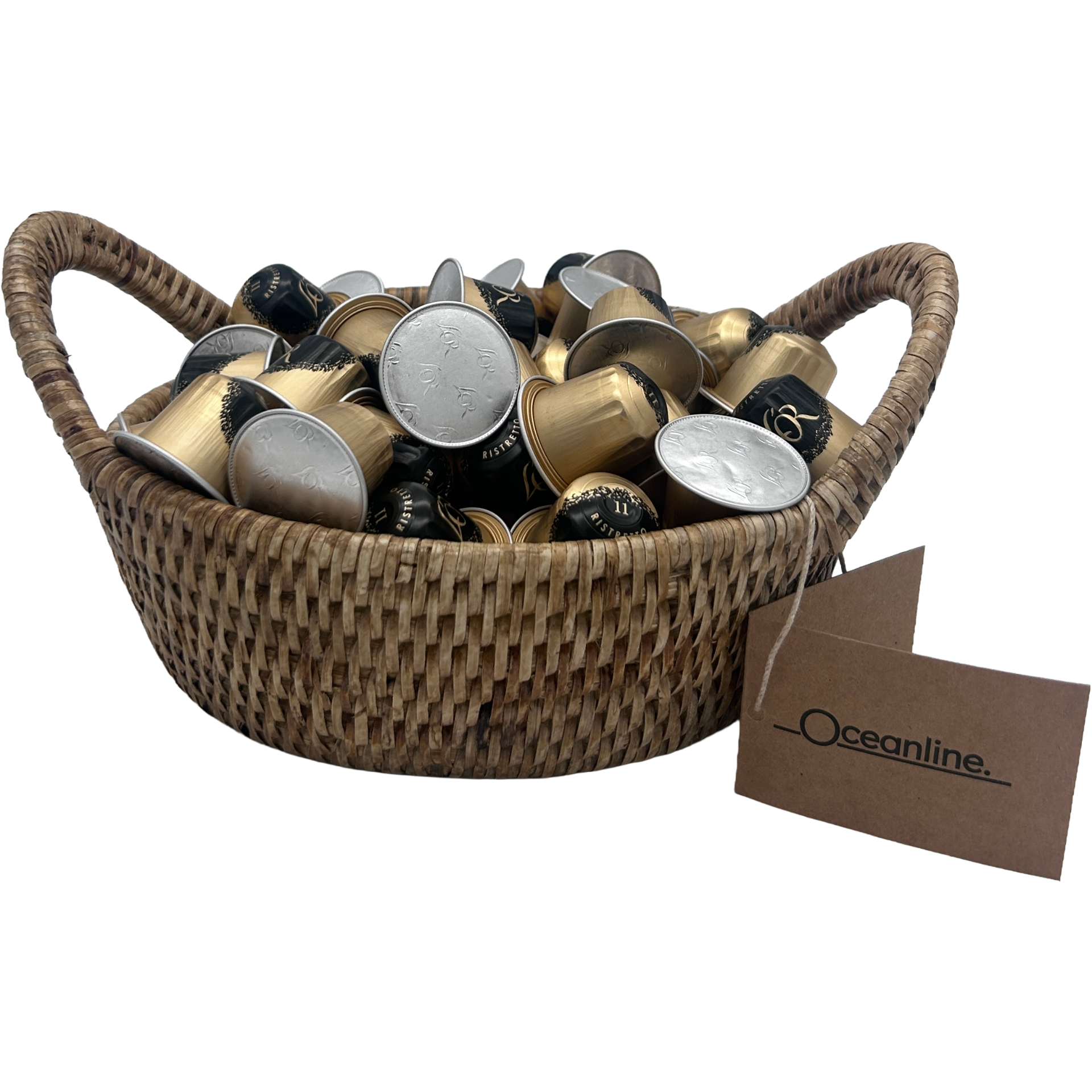L'Or Coffee Capsules & Natural Rattan Basket Set