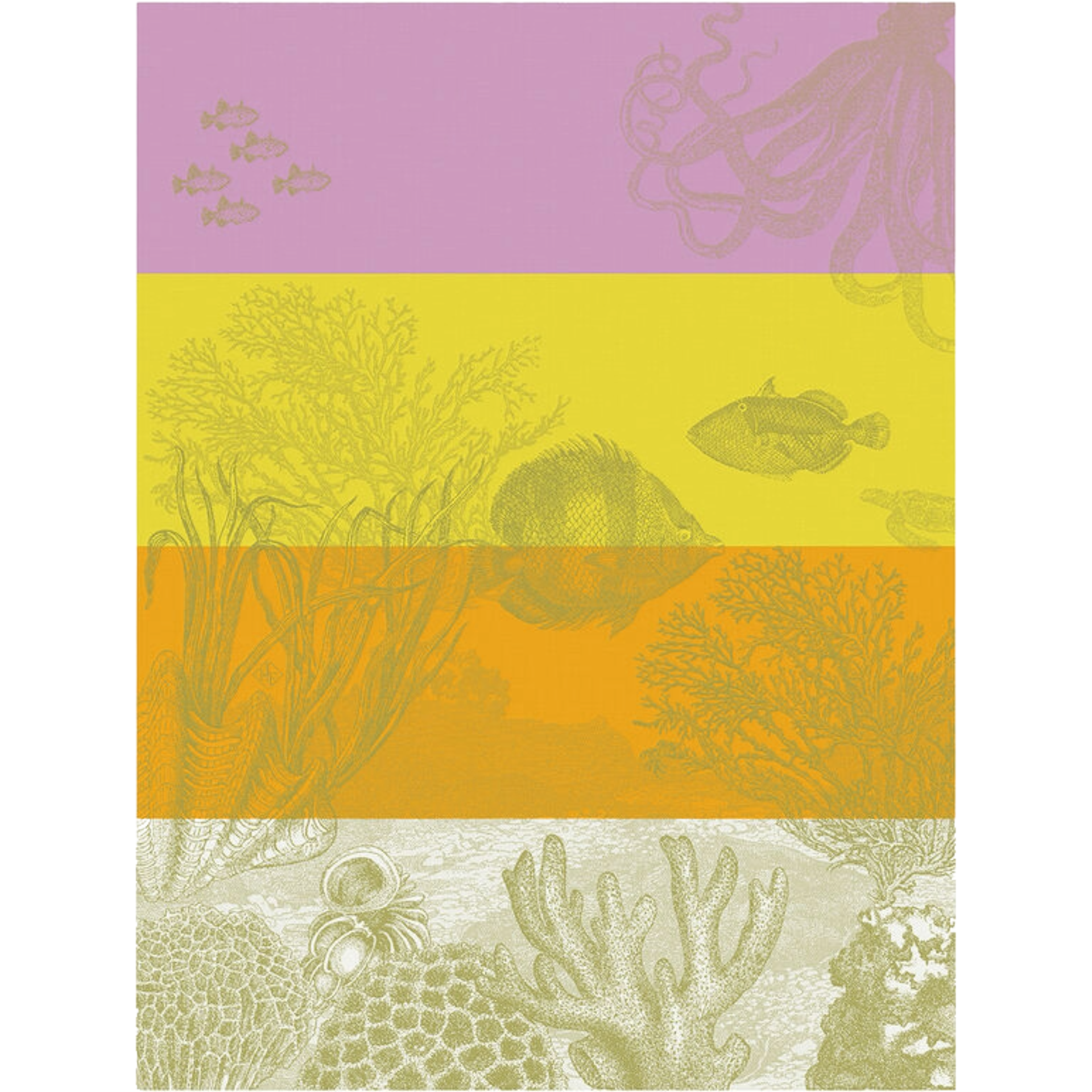 Cotton Tea Towel Sous l'Océan Anémone