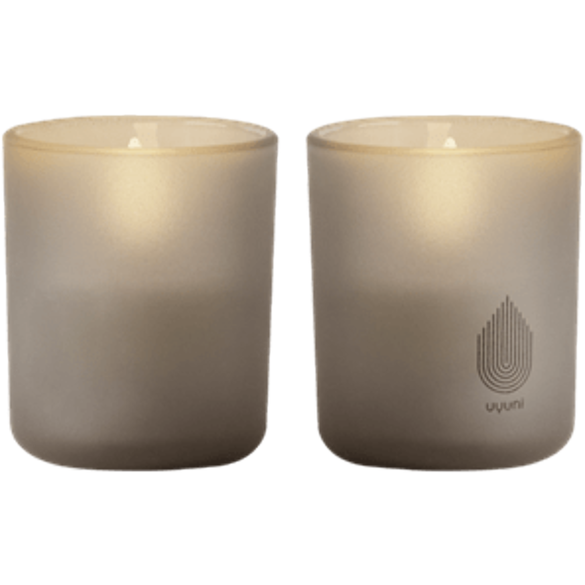 Glass Sandstone Candle H7cm Set of 2