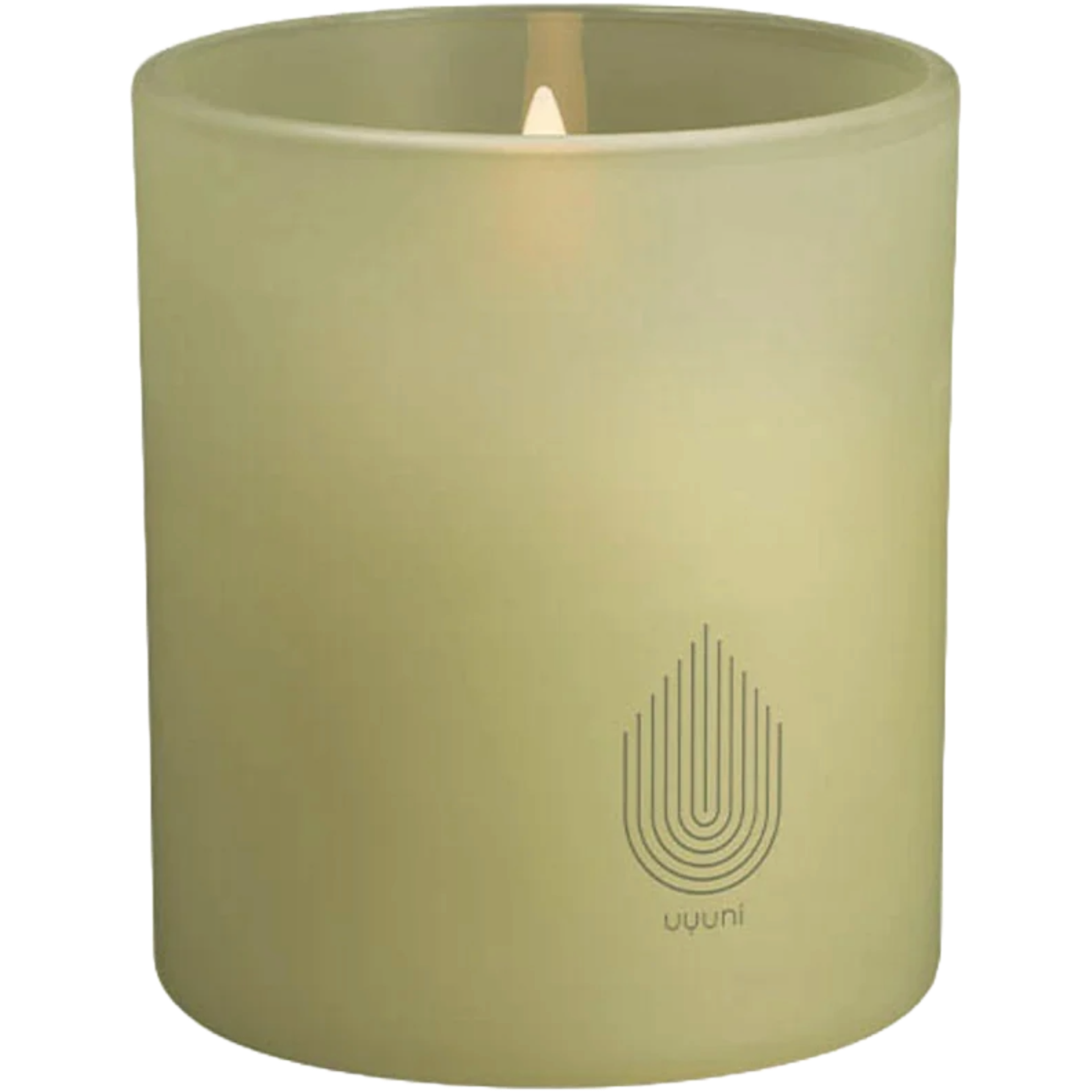 Glass Light Green Leaf Candle H10cm