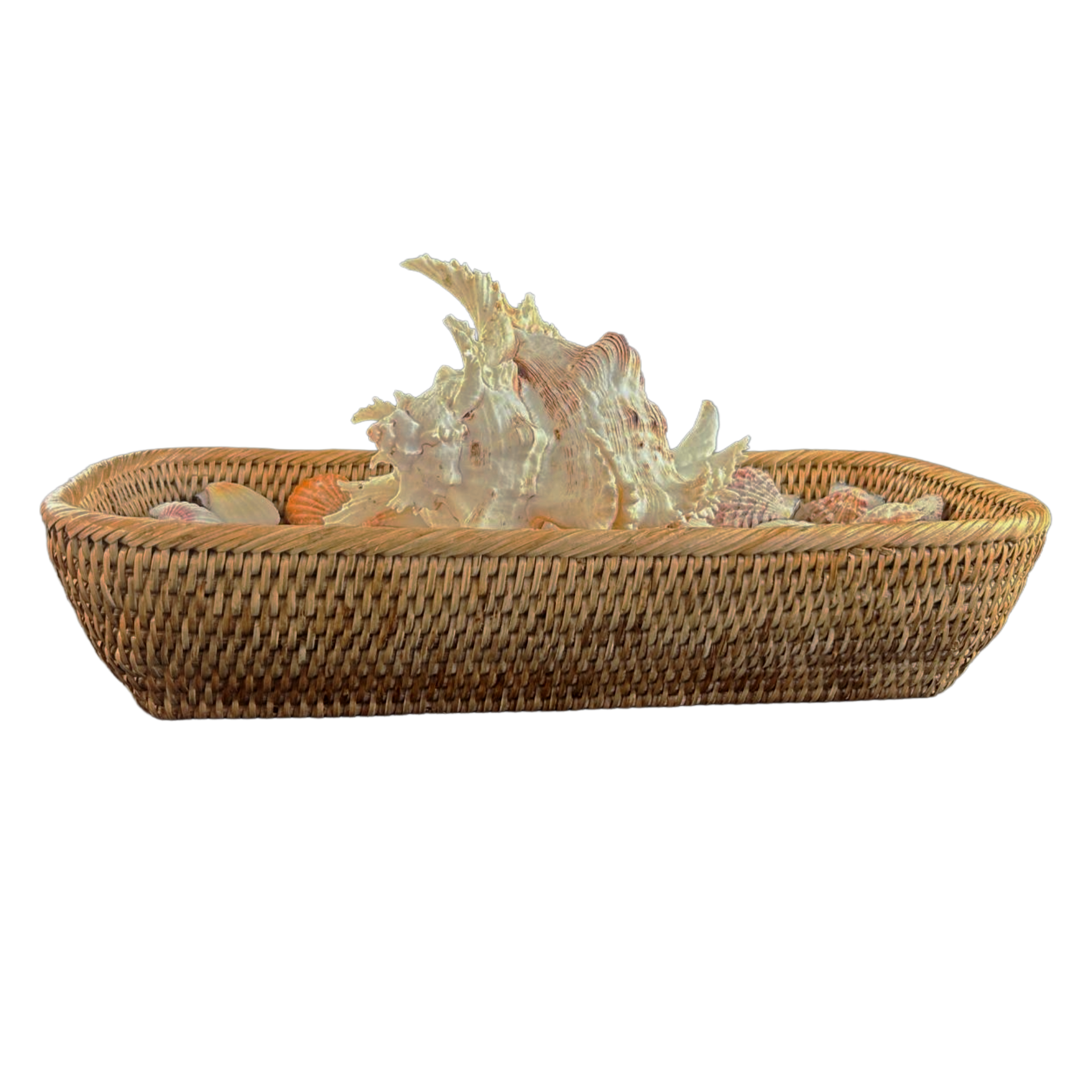 Natural Rattan Basket of Shells