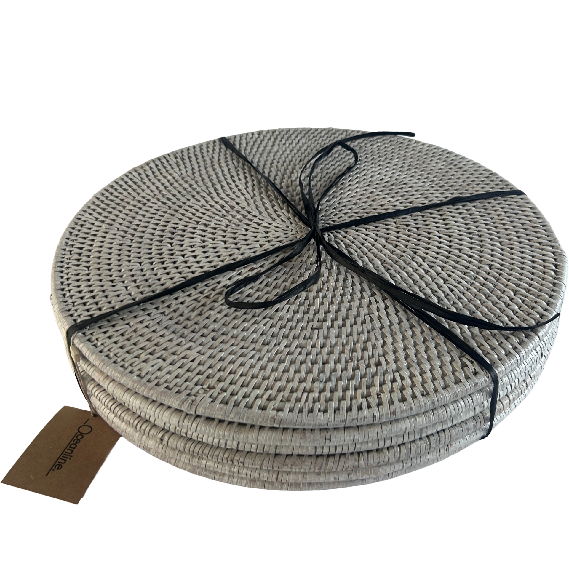 Set of 6 Rattan Large Round Placemat