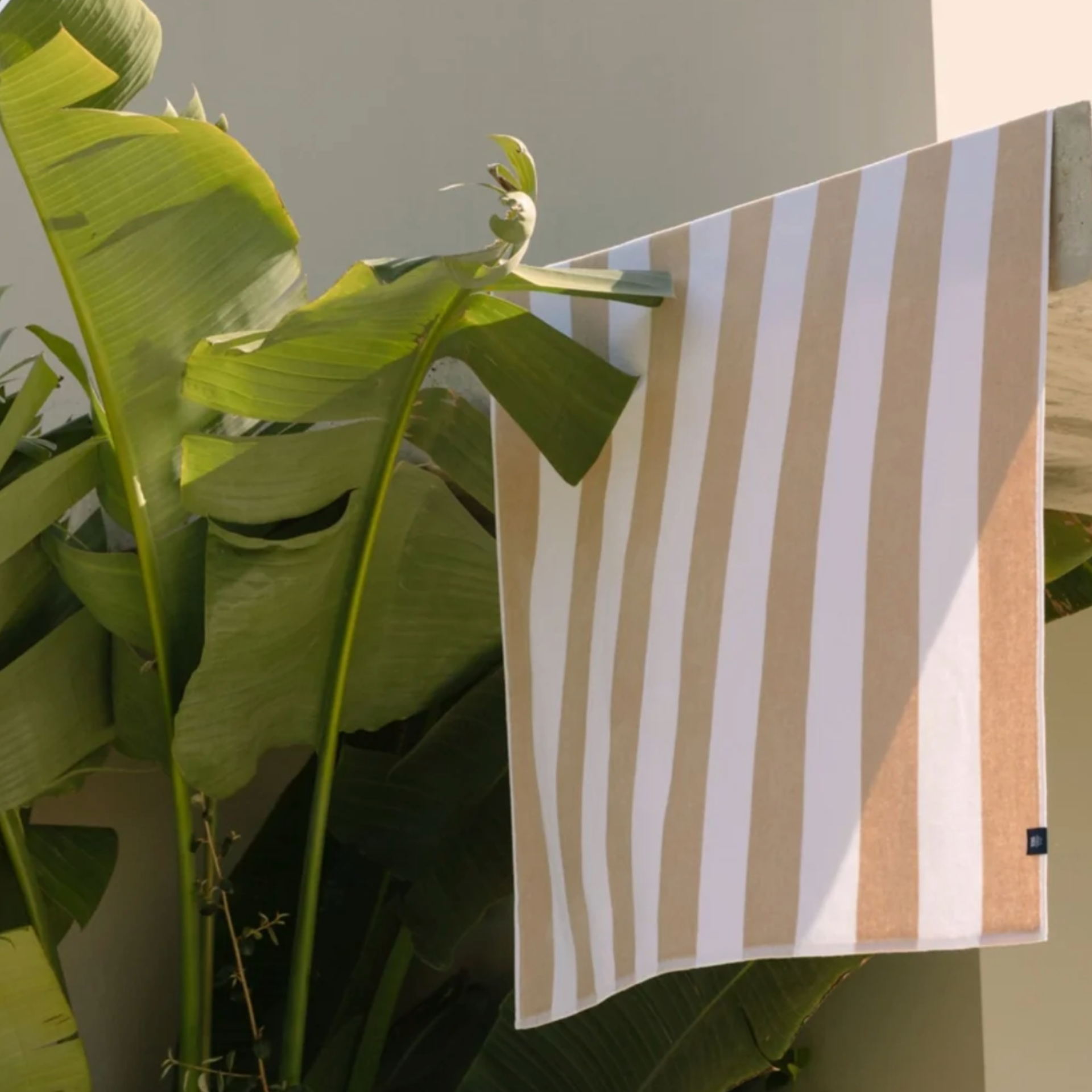 Gibalta Beige Stripes Beach Towel
