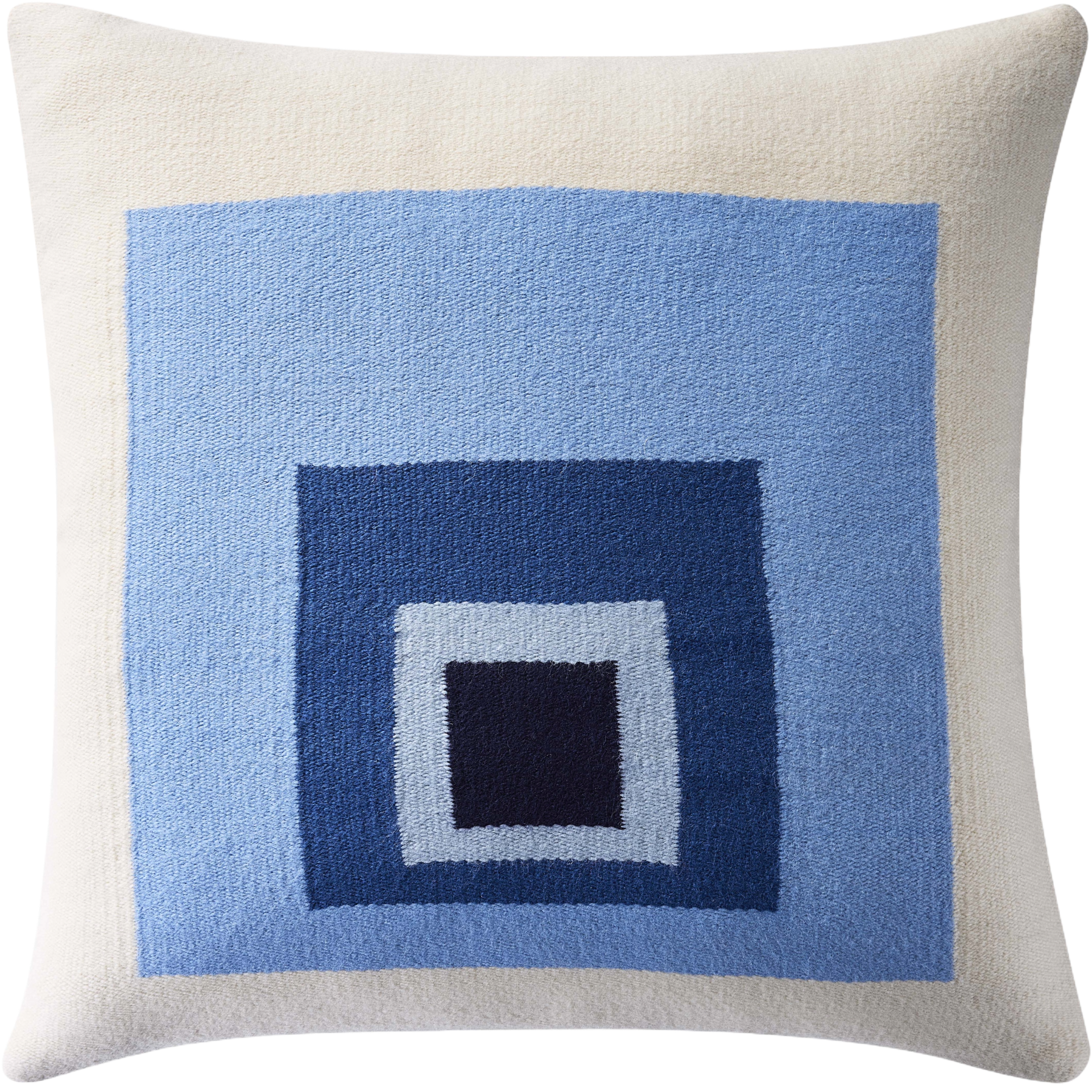 Pop Offset Square Blue Multi Cushion 